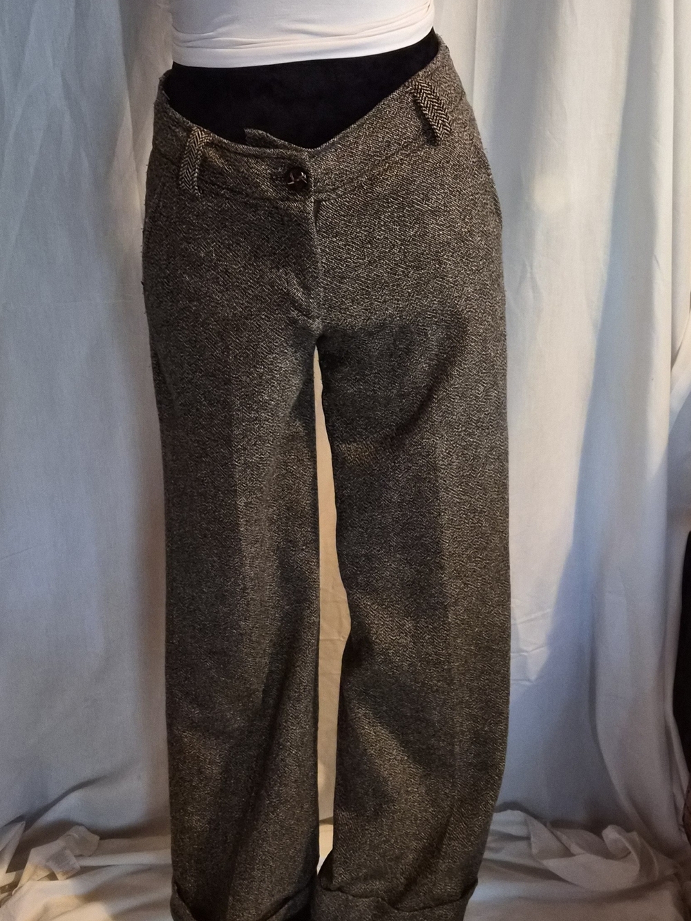 Ted Baker London Heathered Brown Tweed Trousers Pants Sz 1 (4)
